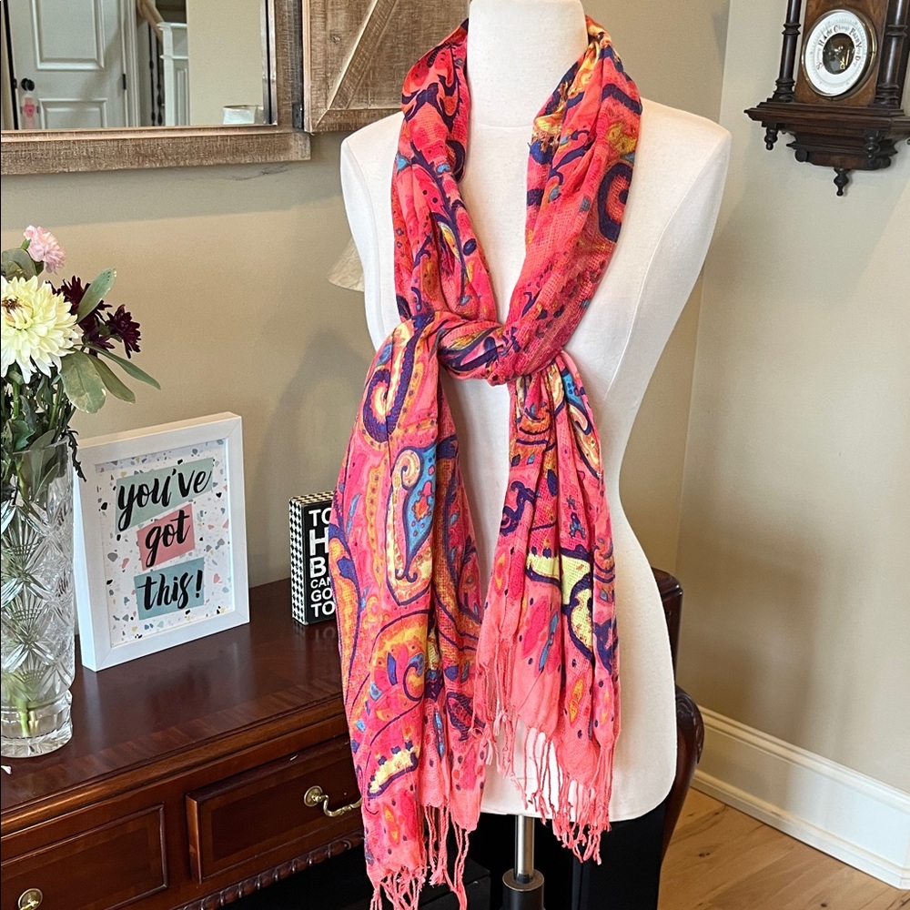 Colorful Multicolor Scarf Wrap Beach Coverup Table Decor